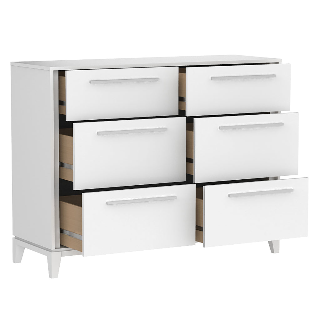 Bebelelo 6 Drawers Small Double Chest Office Storage Organization, White