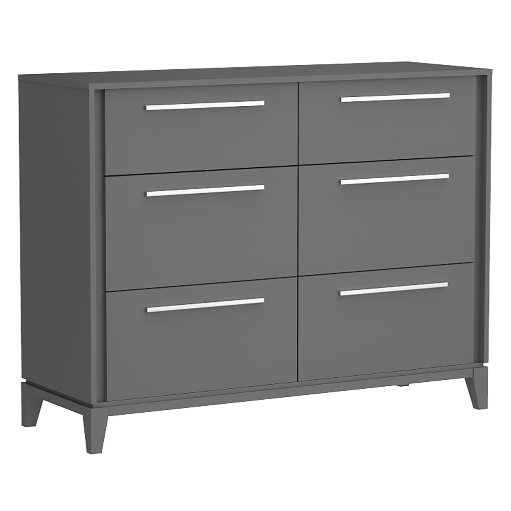 Bebelelo 6 Drawers Small Double Chest Office Storage Organization, Dark Grey