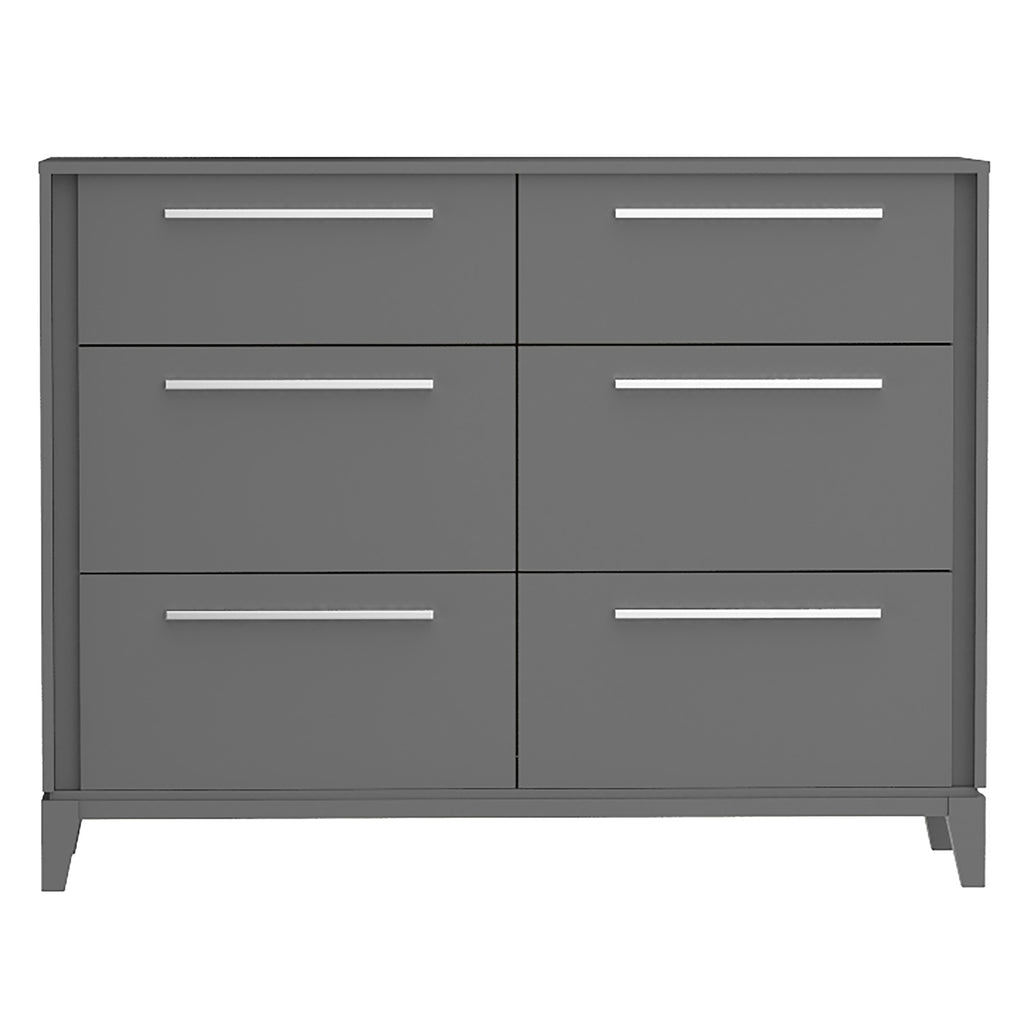 Bebelelo 6 Drawers Small Double Chest Office Storage Organization, Dark Grey