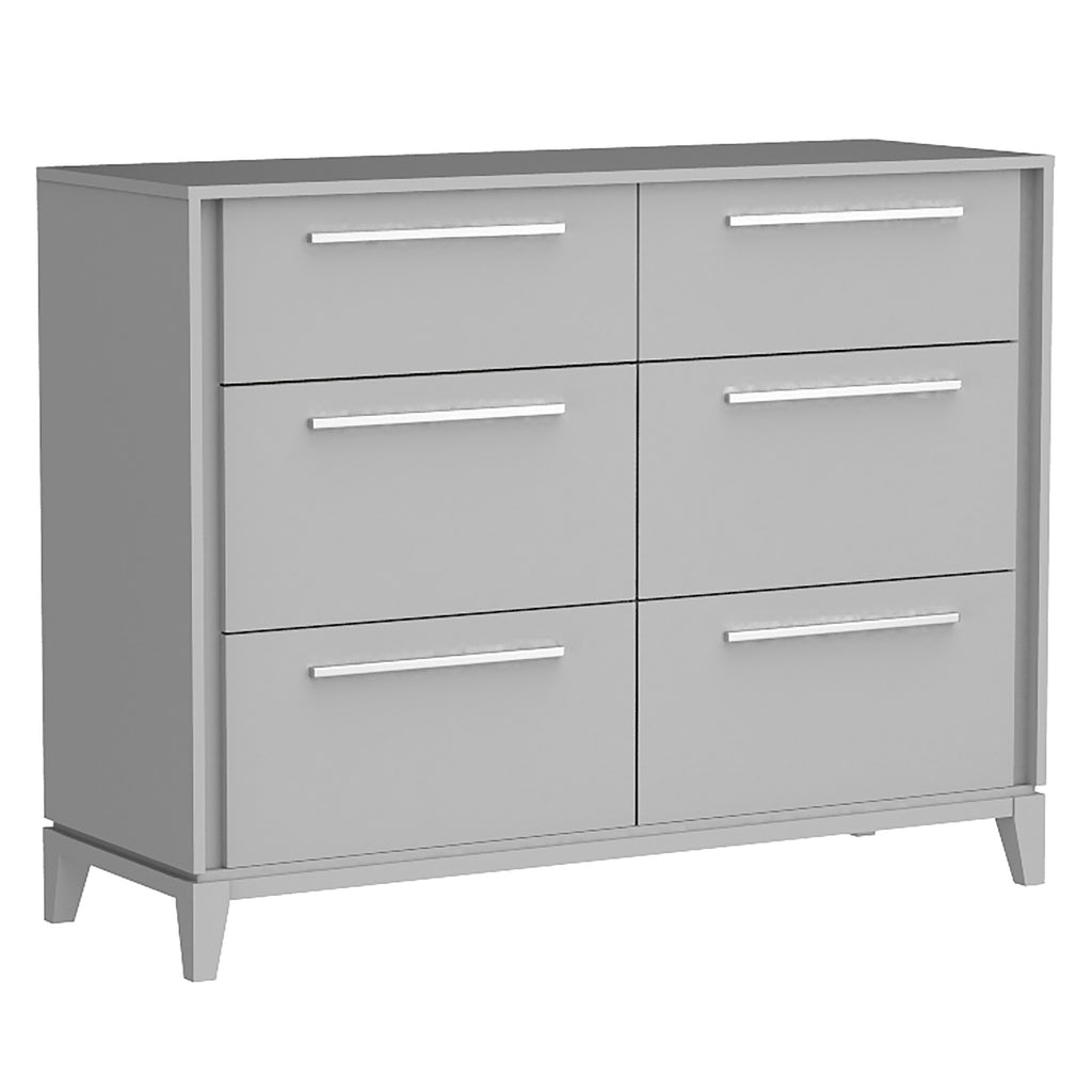 Bebelelo 6 Drawers Small Double Chest Office Storage Organization, Light Grey