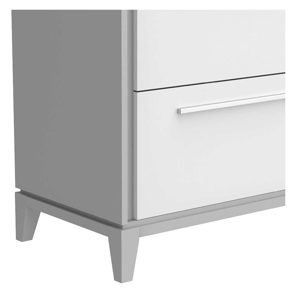 Bebelelo 6 Drawers Small Double Chest Office Storage Organization, Grey & White