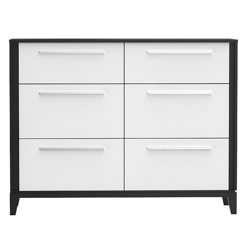 Bebelelo 6 Drawers Small Double Chest Office Storage Organization, Java & White