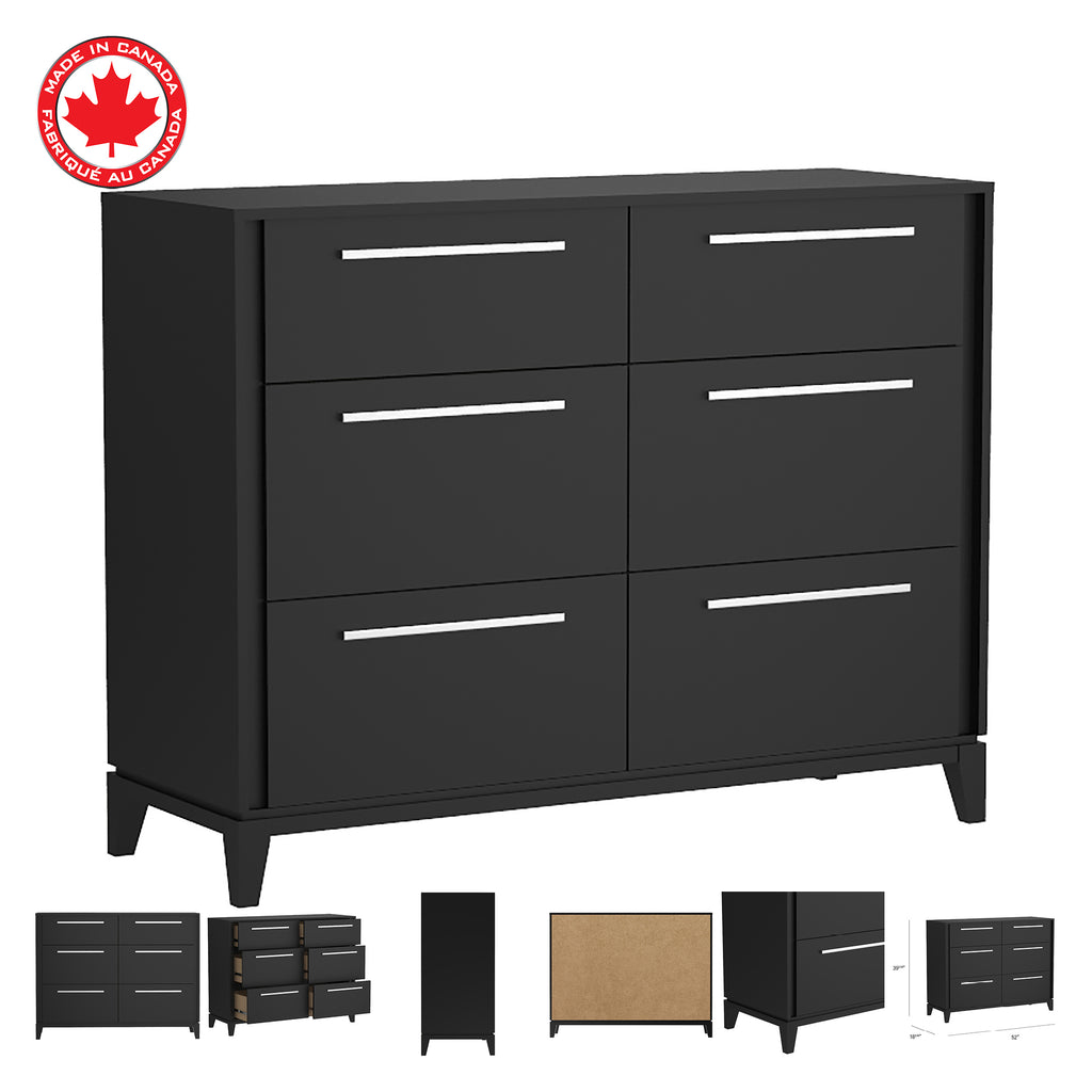 Bebelelo 6 Drawers Small Double Chest Office Storage Organization, Java
