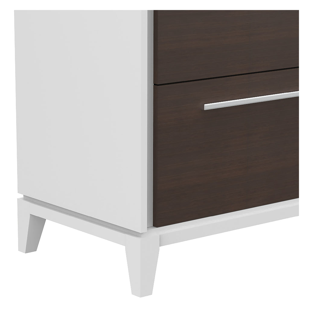 Bebelelo 6 Drawers Small Double Chest Office Storage Organization, White & Walnut