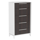 Moderna 5 drawer chest office storage organization, white & wood barn
