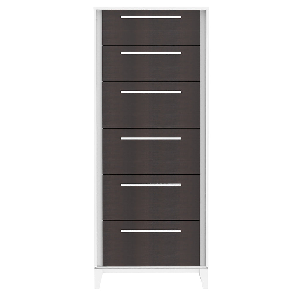 Bebelelo 6 Drawer Chest Storage Organization for Office Home Decor, White & Wood Burn