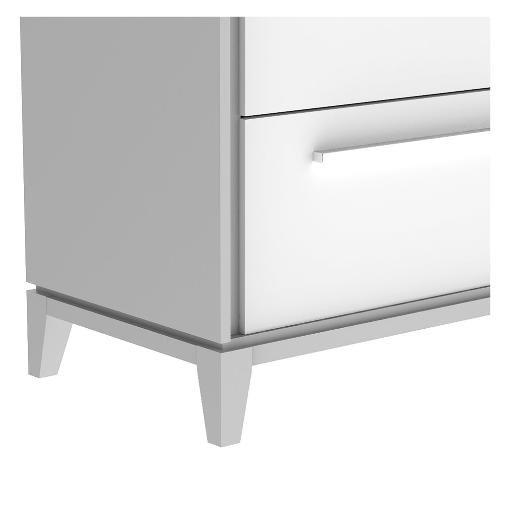 Bebelelo 6 Drawer Chest Storage Organization for Office Home Decor, Grey & White