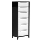 Moderna 6 drawer chest storage organization for office home decor, java & white