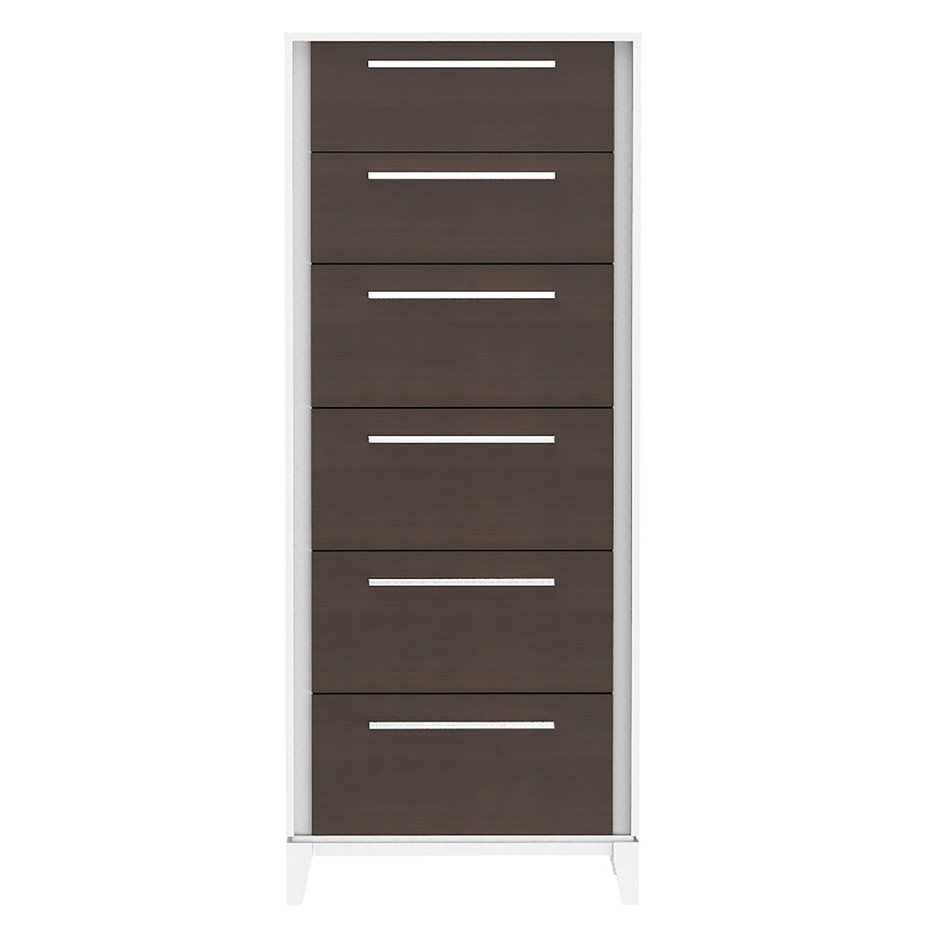 Bebelelo 6 Drawer Chest Storage Organization for Office Home Decor, White & Walnut