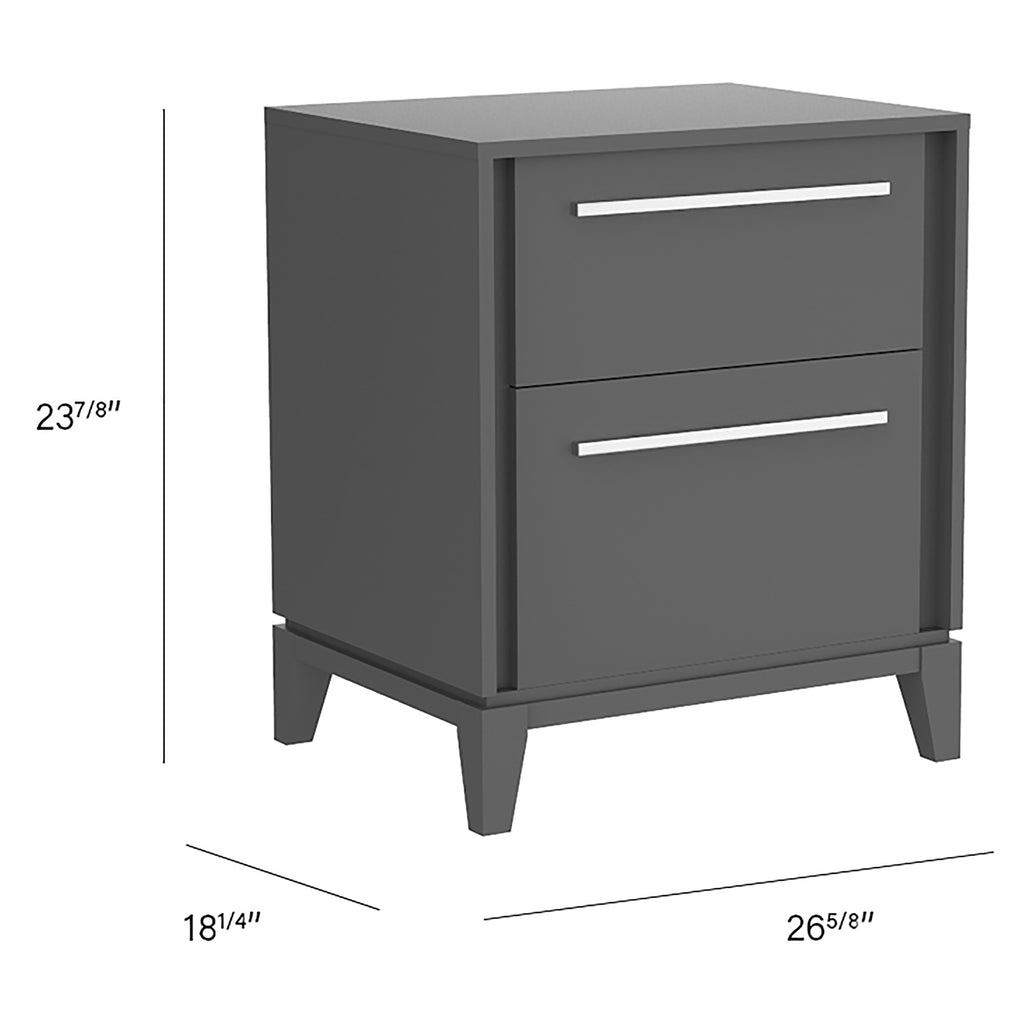 Bebelelo 2 Drawer Chest Office Storage Organization, Dark Grey