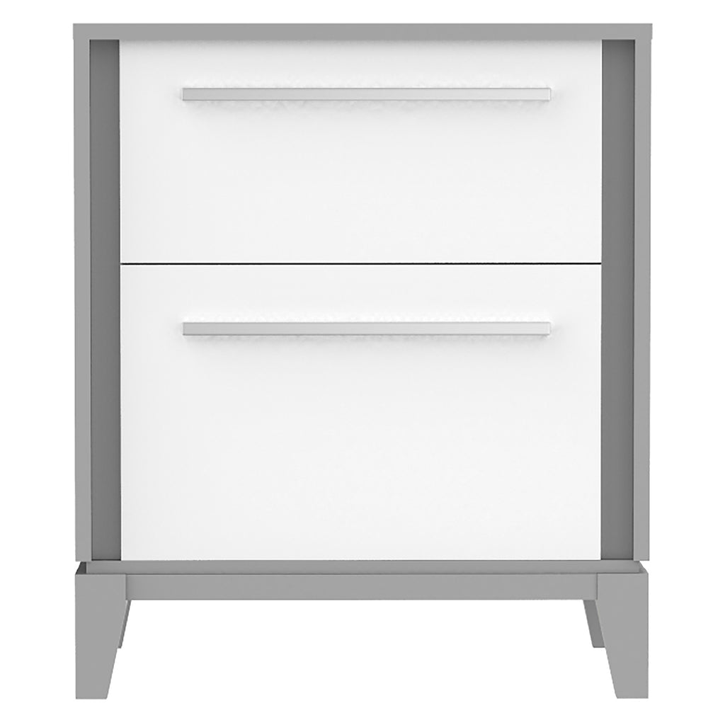 Bebelelo 2 Drawer Chest Office Storage Organization, Grey & White