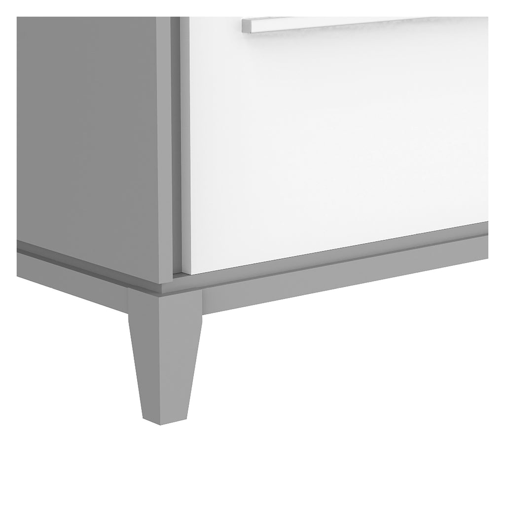 Bebelelo 2 Drawer Chest Office Storage Organization, Grey & White