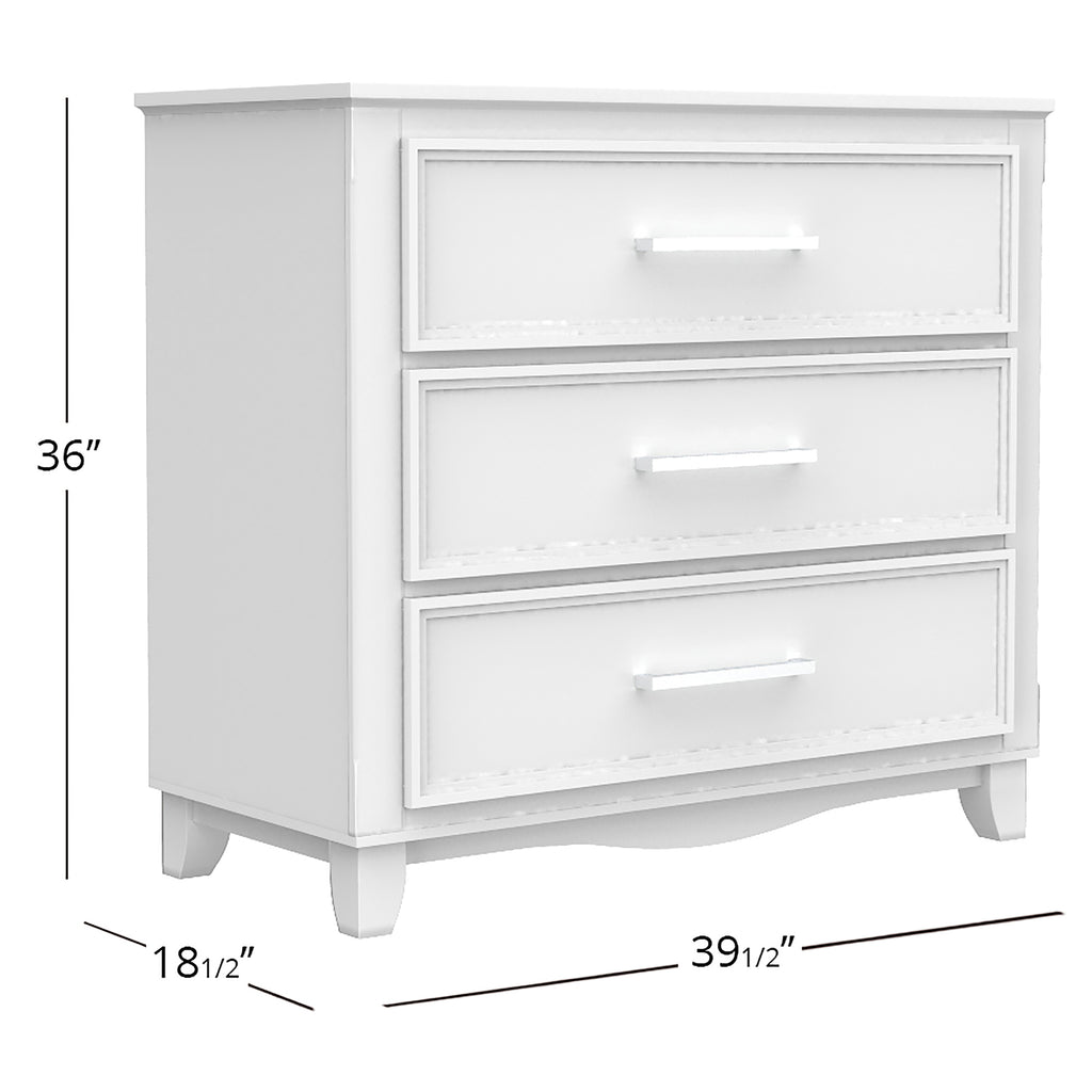 Bebelel 3 Drawer Chest Office Storage Organization, White