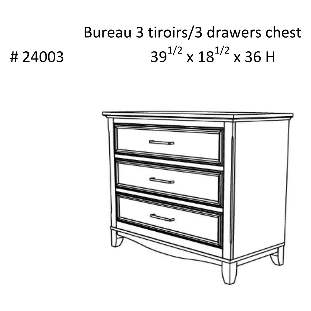 Bebelel 3 Drawer Chest Office Storage Organization, White