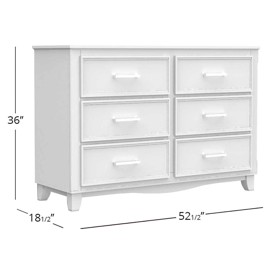 Bebelelo 6-Drawer Small Double Dresser Organization for Home Decoration, White