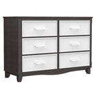 6-drawer small double dresser organization for home decoration, white & wood barn