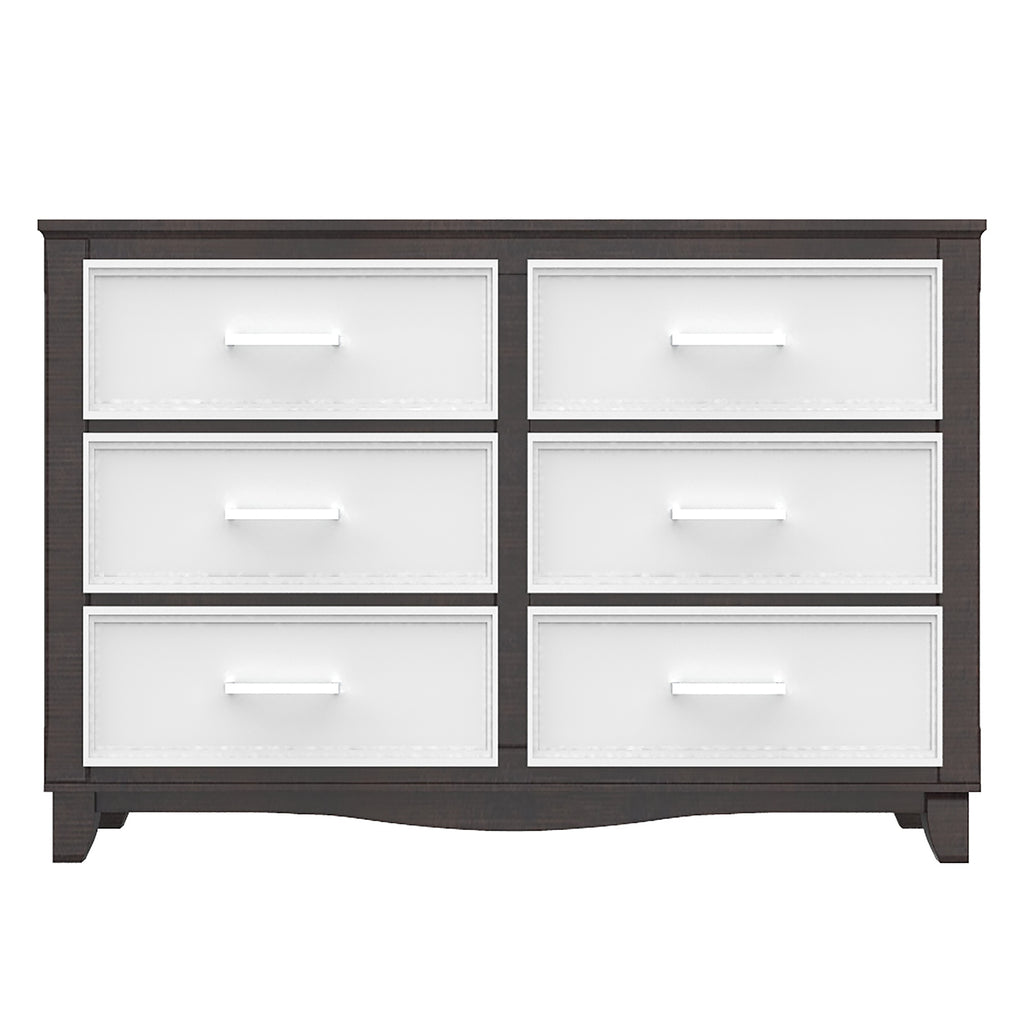 Bebelelo 6-Drawer Small Double Dresser Organization for Home Decoration, White & Wood Barn