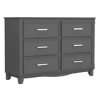 6-drawer small double dresser organization for home decoration, dark grey