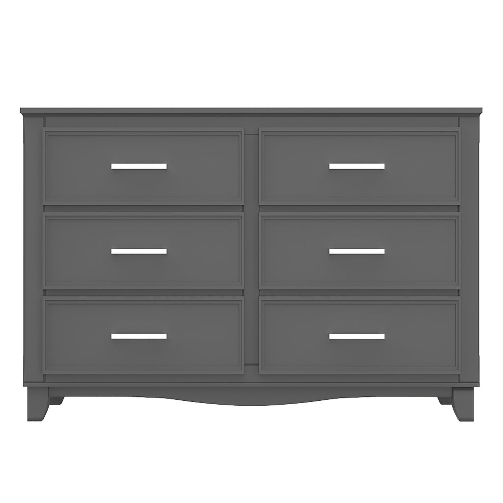 Bebelelo 6-Drawer Small Double Dresser Organization for Home Decoration, Dark Grey