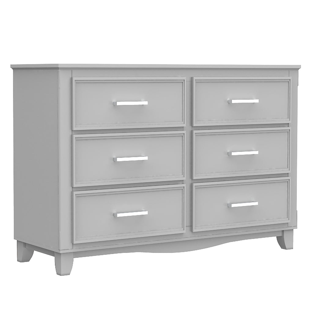 Bebelelo 6-Drawer Small Double Dresser Organization for Home Decoration, Light Grey