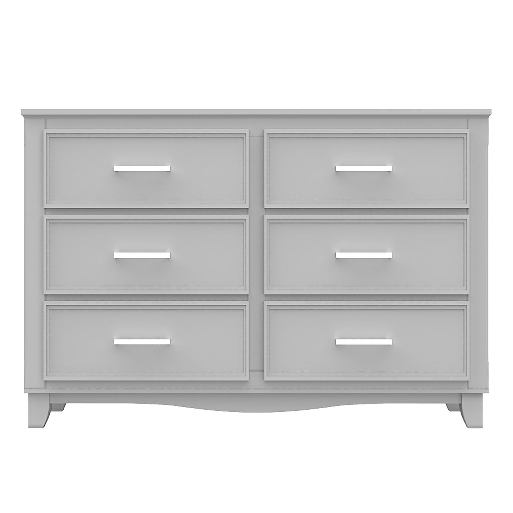 Bebelelo 6-Drawer Small Double Dresser Organization for Home Decoration, Light Grey