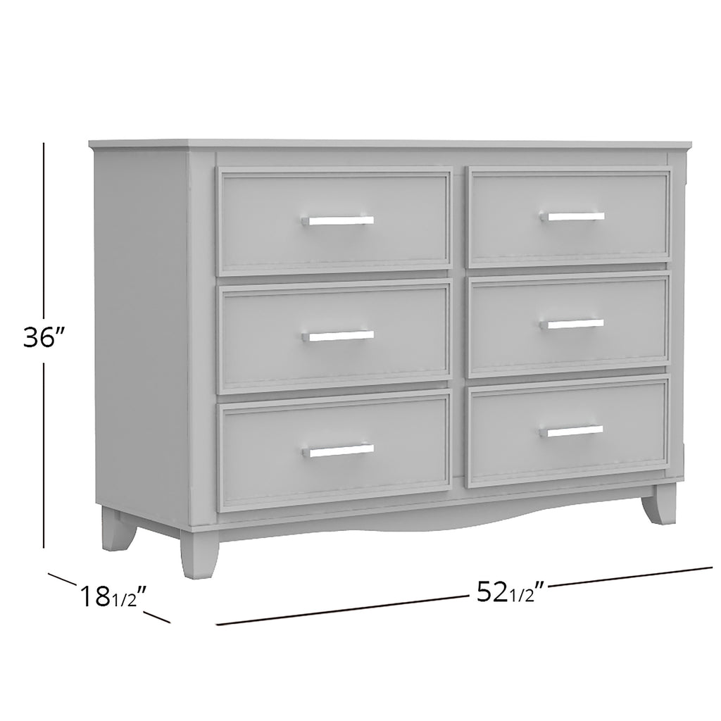 Bebelelo 6-Drawer Small Double Dresser Organization for Home Decoration, Light Grey