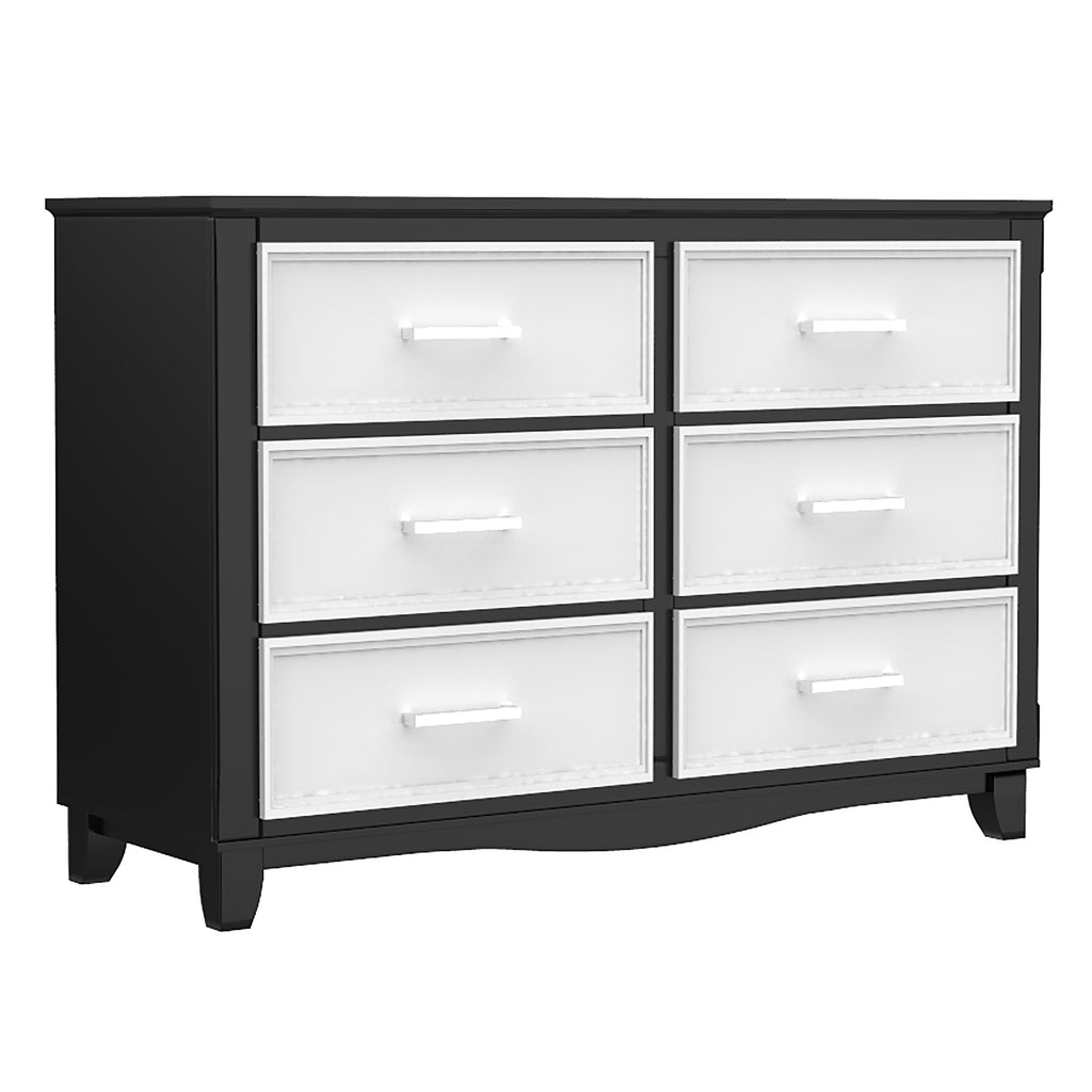 Bebelelo 6-Drawer Small Double Dresser Organization for Home Decoration, Java & White