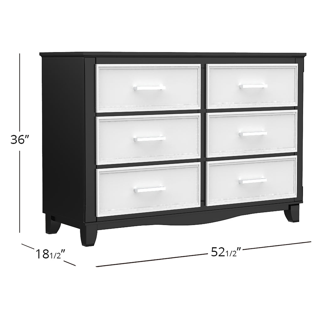 Bebelelo 6-Drawer Small Double Dresser Organization for Home Decoration, Java & White