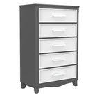 5 drawer chest office storage organization, dark grey & white