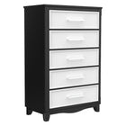 5 drawer chest office storage organization, java & white