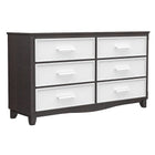 6-drawer double dresser organization for home decor, white & wood barn
