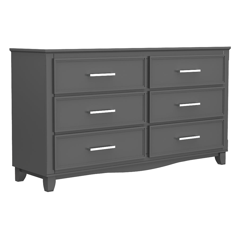 Bebelelo 6-Drawer Double Dresser Organization for Home Decor, Dark Grey