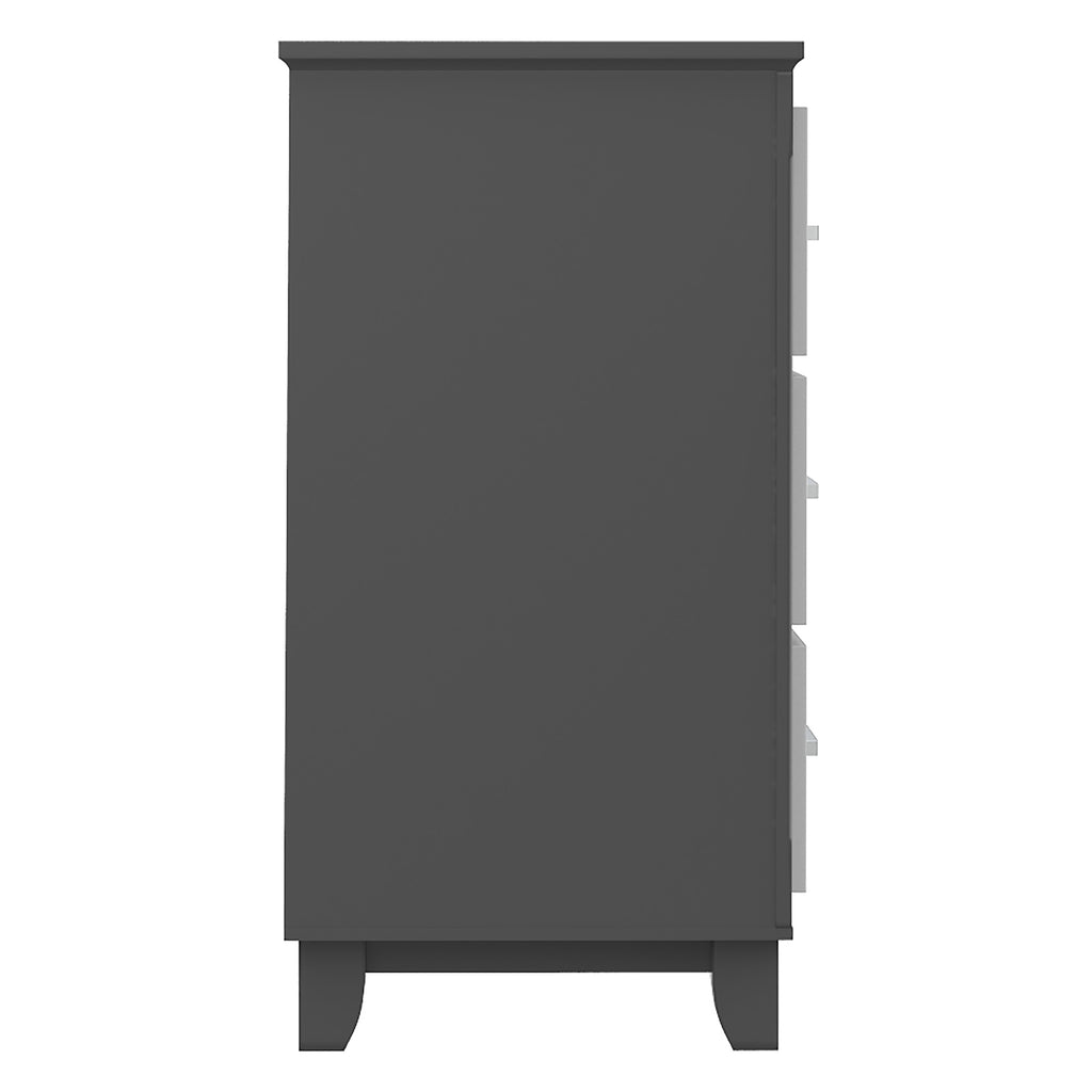 Bebelelo 6-Drawer Double Dresser Organization for Home Decor, Dark Grey & White