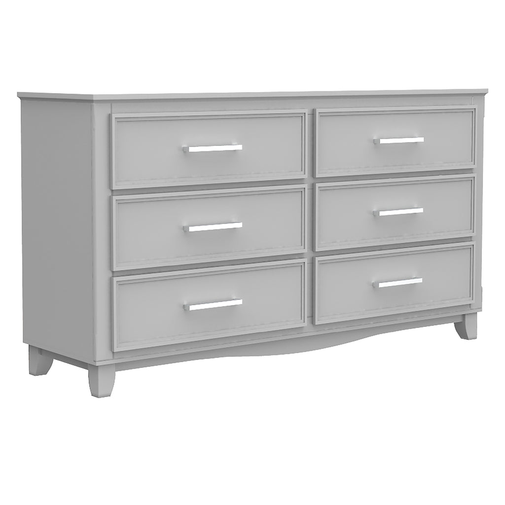 Bebelelo 6-Drawer Double Dresser Organization for Home Decor, Light Grey