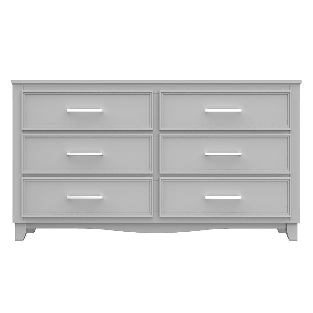 Bebelelo 6-Drawer Double Dresser Organization for Home Decor, Light Grey