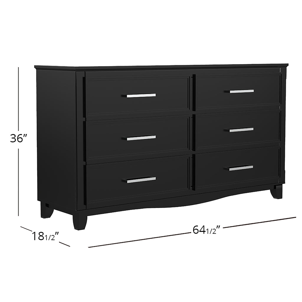 Bebelelo 6-Drawer Double Dresser Organization for Home Decor, Java