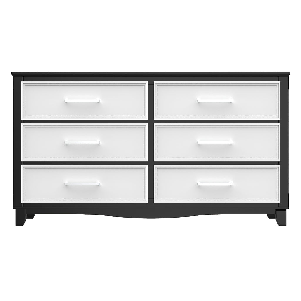 Bebelelo 6-Drawer Double Dresser Organization for Home Decor, Java & White