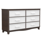 6-drawer double dresser organization for home decor, white & walnut