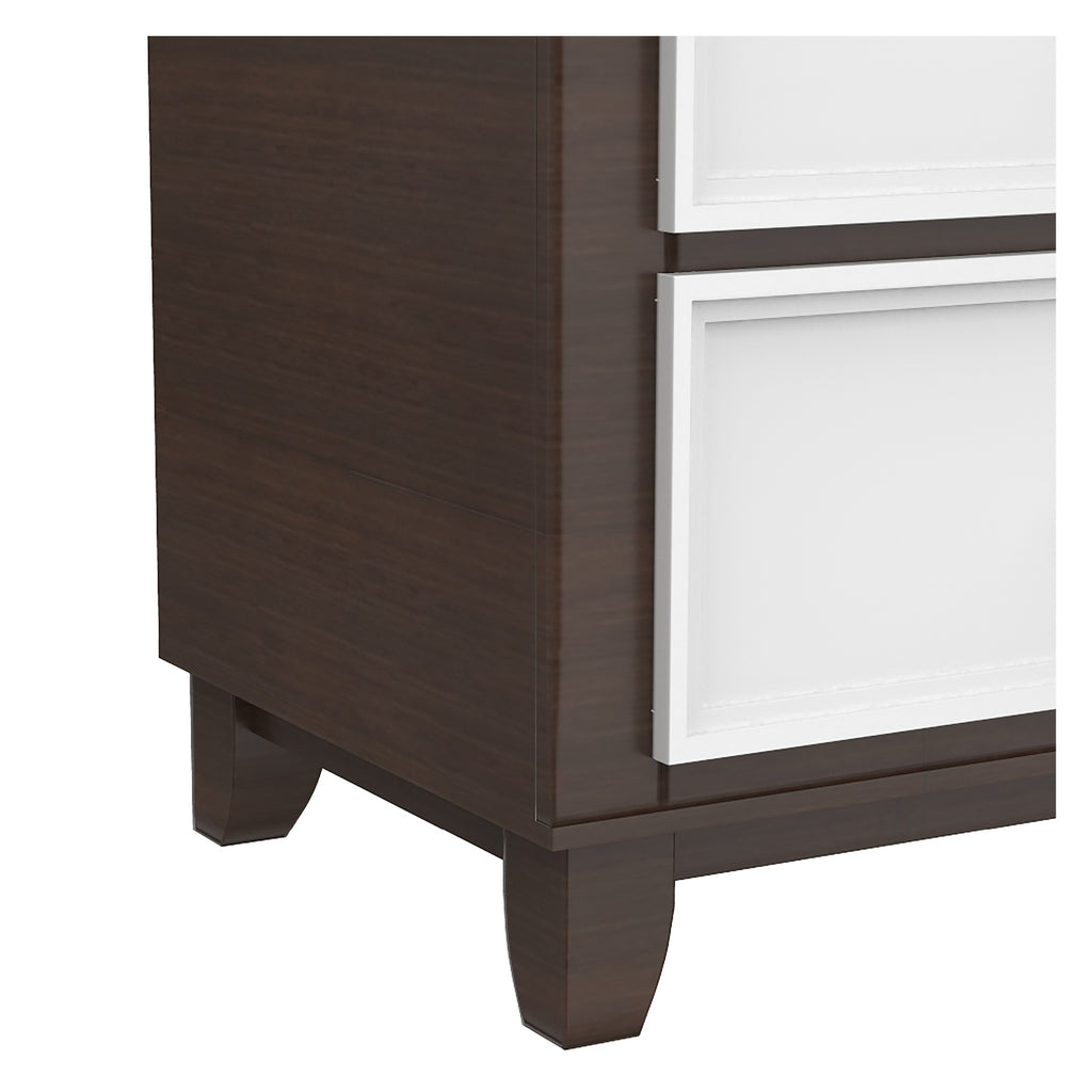 Bebelelo 6-Drawer Double Dresser Organization for Home Decor, White & Walnut