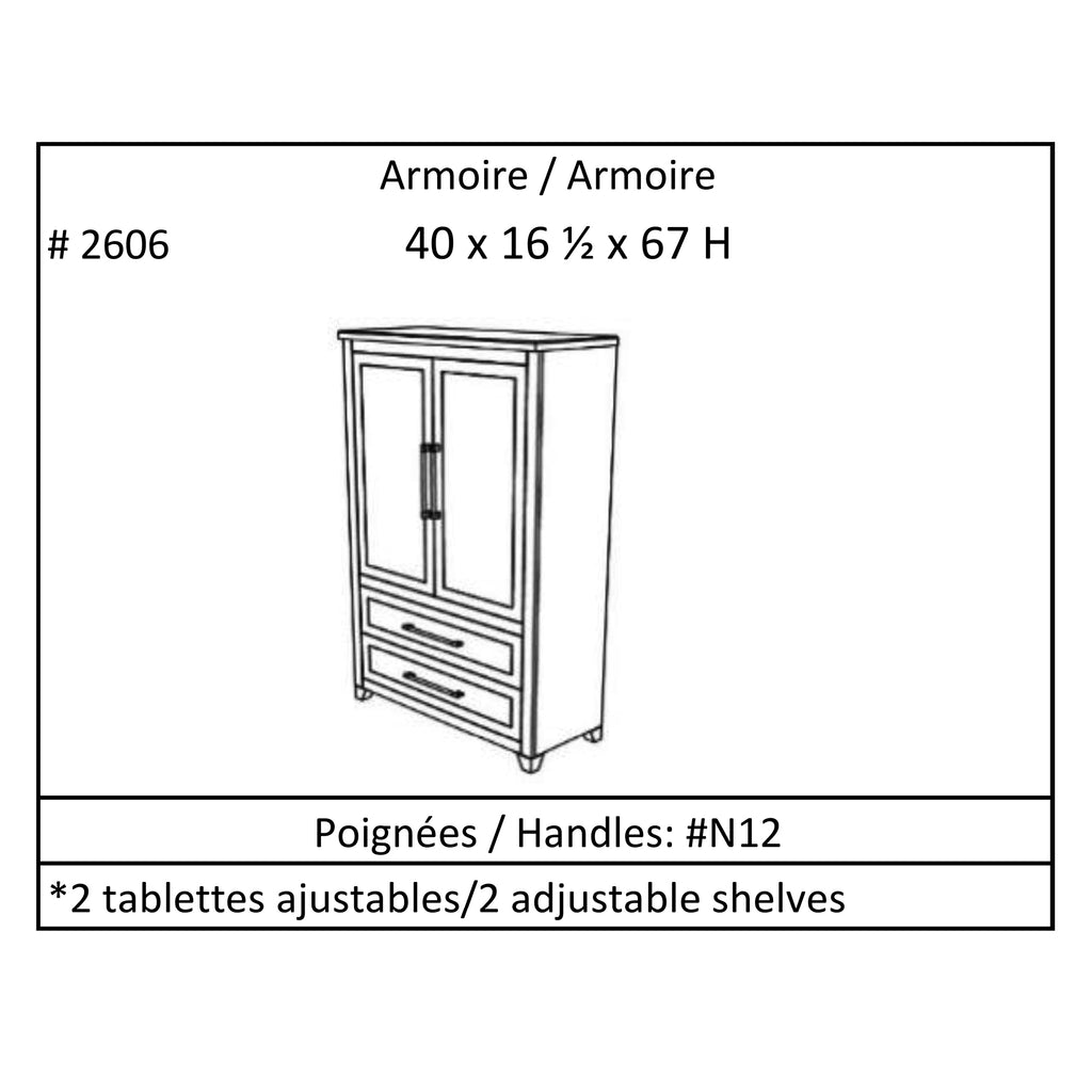 emma armoire storage organizer - shelves with 2 drawers home decor, dark grey