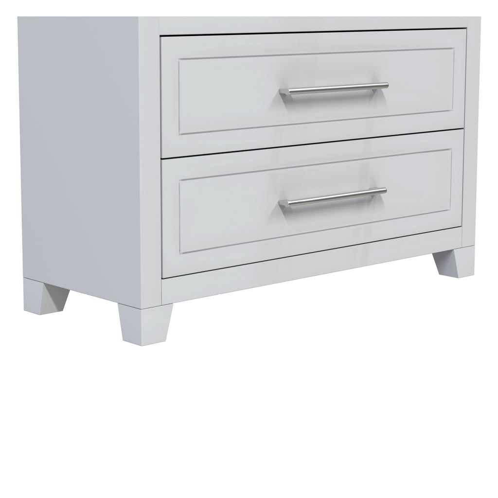 emma armoire storage organizer - shelves with 2 drawers home decor, light grey