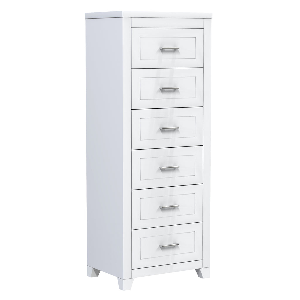 emma 6-drawer double dresser organization for home decoration, white