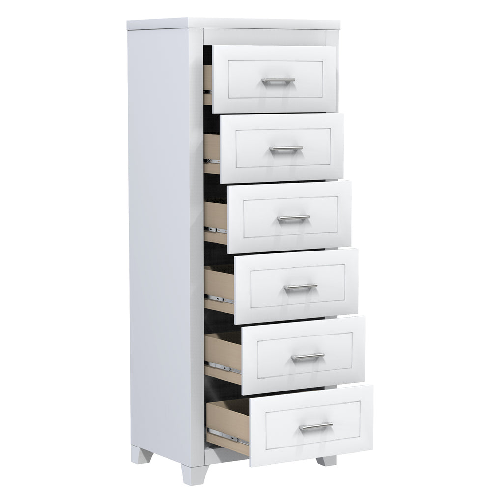 emma 6-drawer double dresser organization for home decoration, white