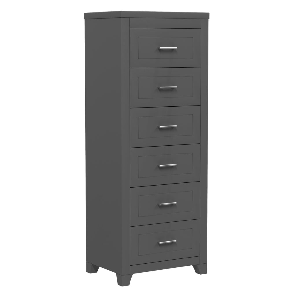 emma 6-drawer double dresser organization for home decoration, dark grey