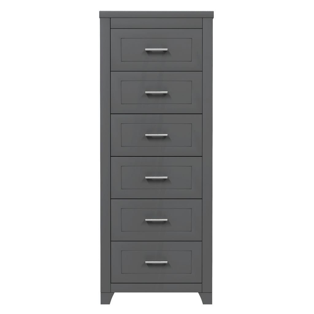 emma 6-drawer double dresser organization for home decoration, dark grey