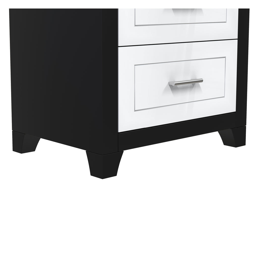 emma 6-drawer double dresser organization for home decoration, java & white