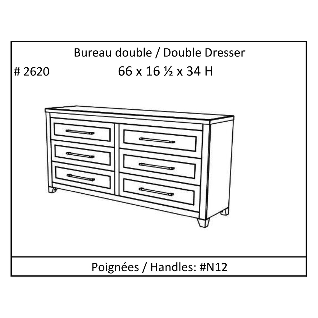 6-drawer double dresser organization for home decor, white & wood barn