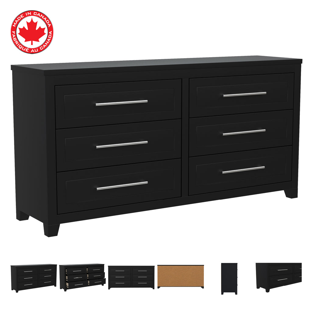 6-drawer double dresser organization for home decor, java