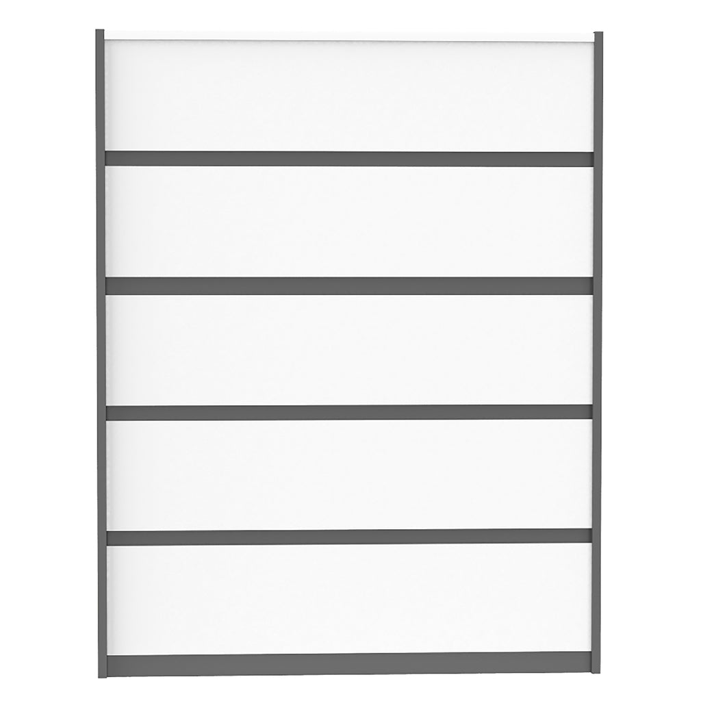 Farona 5 drawer chest storage for nursery bedroom, dark grey & white