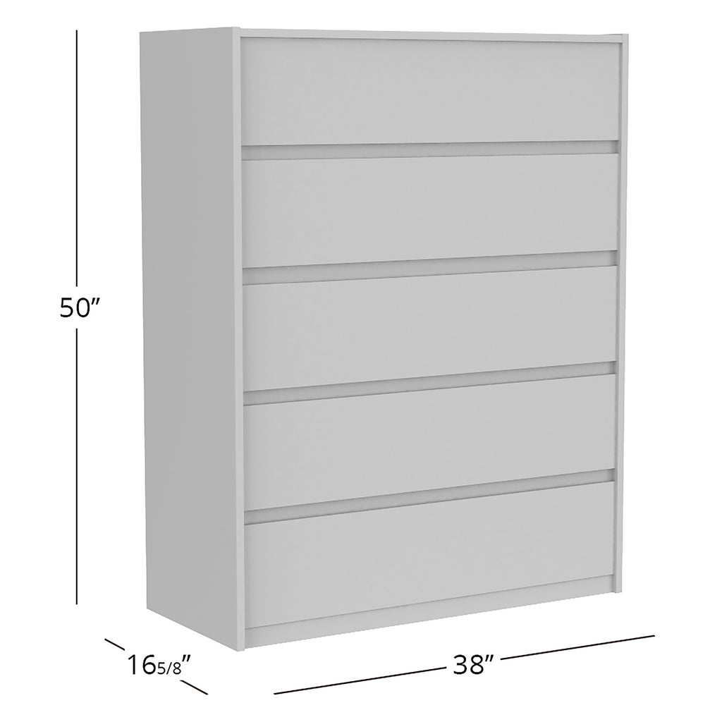 Farona 5 drawer chest storage for nursery bedroom, light grey